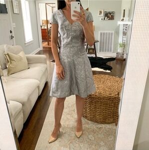 NWT Halston Heritage metallic jacquard dress
